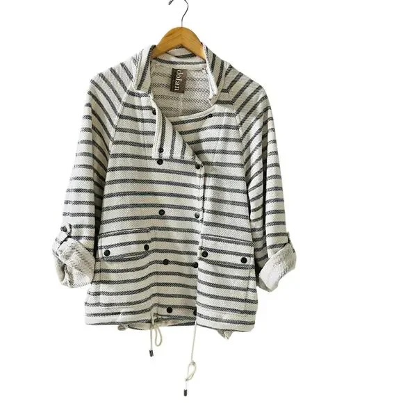 Anthropologie Dolan Striped Double Breasted Jacket Size S Small - Picture 2 of 8